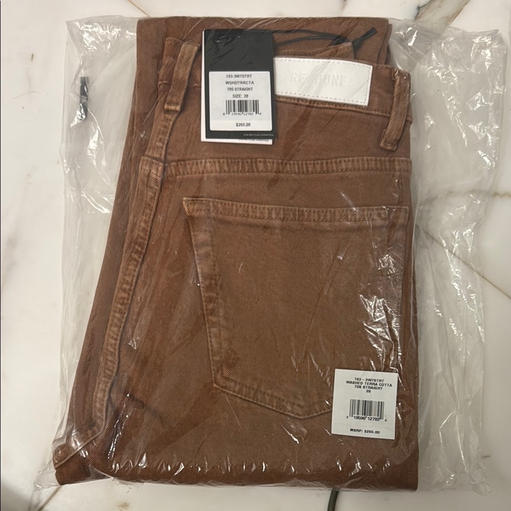 Re/Done 70s Straight Jeans in Terra Cotta
